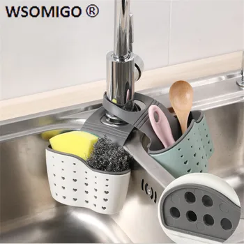 

WSOMIGO Kitchen Accessories Sink Storage Basket Hanging Storage Cozinha Kitchen Tools Drain Bag Sink Basket Kitchen Gadgets-S
