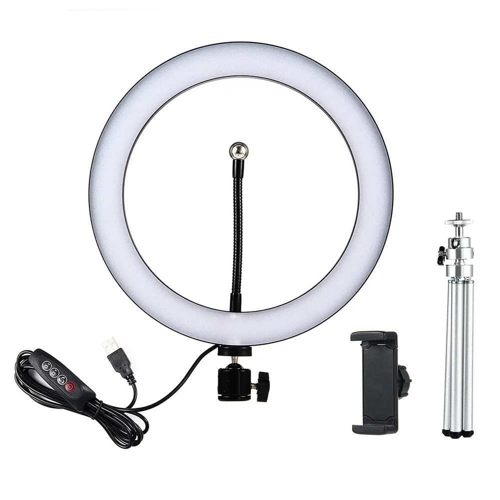 

10.23Inch LED Ring Light Dimmable Light Kit with Tripod Stand for Video Filming Makeup DQ-Drop