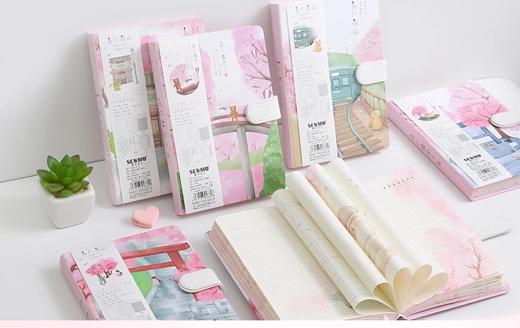 Cadernos para Menina Criativo Colorido Agenda Estudante Planejador Escola Bala Diário Caderno Kawaii Jornaling Papelaria Escritório 1 High Quality Material escolar e de escritório