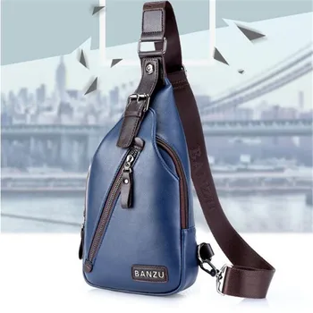 

Hot Crossbody Bag Travel Theftproof Rotatable Button Open Leather Chest Bags Messenger bag Leather Shoulder Bag Diagonal Package