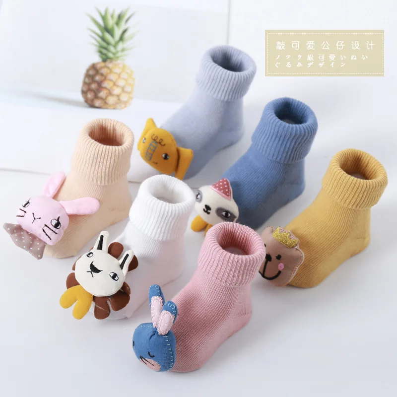 

2019 Autumn And Winter New Style Korean-style Doll Baby Socks Cute Anti-slip Baby Floor Socks Zero Line Head Boneless Children's