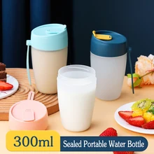 300ml Portable 304 Stainless Steel Graduated Cup With Lid Coffee Mug Water Bottle Travel Vacuum Cup For Office Home