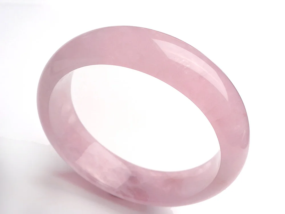 Natural Rose Quartz Madagascar Pink Gemstone Bangle Bracelets Inner Diameter 60mm For Women Female Fashion Jewelry AAAAA