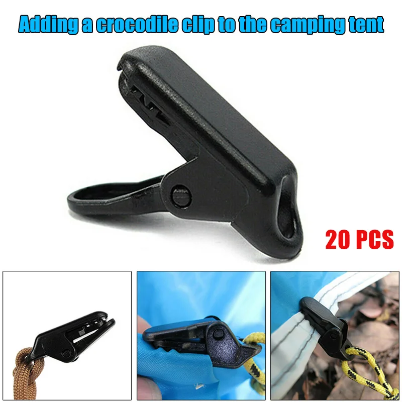 

20 Pcs Mini Tent Clip Windproof Clip Outdoor Camping Canopy Pull Point Fixed Buckle YA88