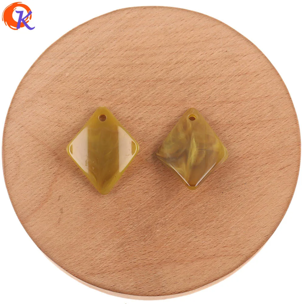 Cordial Design 24x30mm 200pcs Marble Effect/Curved Rhombus Shape Beads/Earrings Accessories/Parts/Hand Made Jewelry/Earring DIY