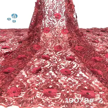 

Nigerian Lace Fabrics Dubai with Sequins Embroidered French Tulle Lace Latest Lace Fabric African Lace Fabric 2019 TT31061