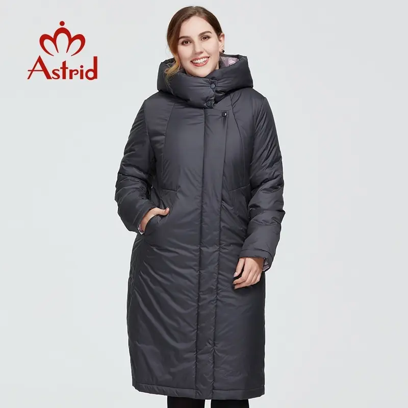 Thick Jacket Clothing Parka Coat Women Female Winter Astrid Hooded Long Large-Sizes Fashion
