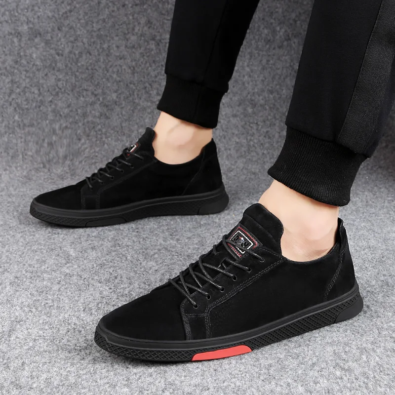 

suede Genuine Leather Shoes outdoor Men Fashion Oxfords Footwear High Quality wedding party business Brand Men's Casual Shoes a4