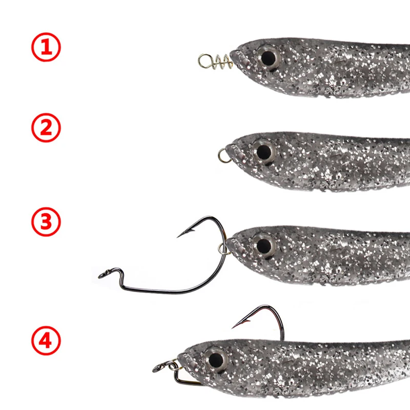 20-100pcs Fishing pins Spring Twist Lock Screw Pin Fixed Latch Needle Small /Big Spring Crank Lock for Soft Lure Bait Worm