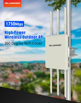 

Long Range 1750Mbps Gigabit 48V Poe Wireless Outdoor AP OpenWRT wi-fi Access Point WIFI Router 6*8dBi Antenna Base station Route