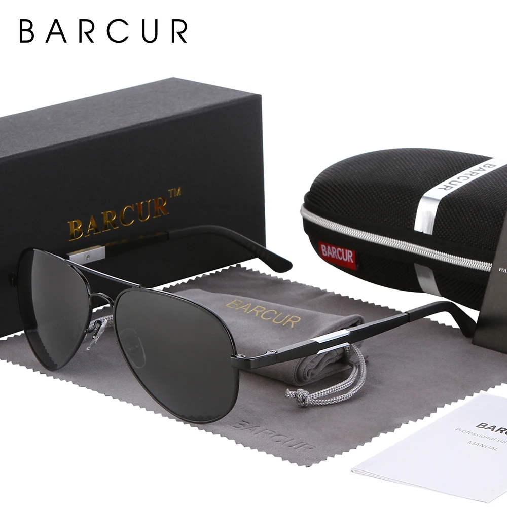BARCUR алюминиево-магниевые поляризованные солнцезащитные очки, мужские зеркальные солнцезащитные очки для вождения, мужские солнцезащитные очки
