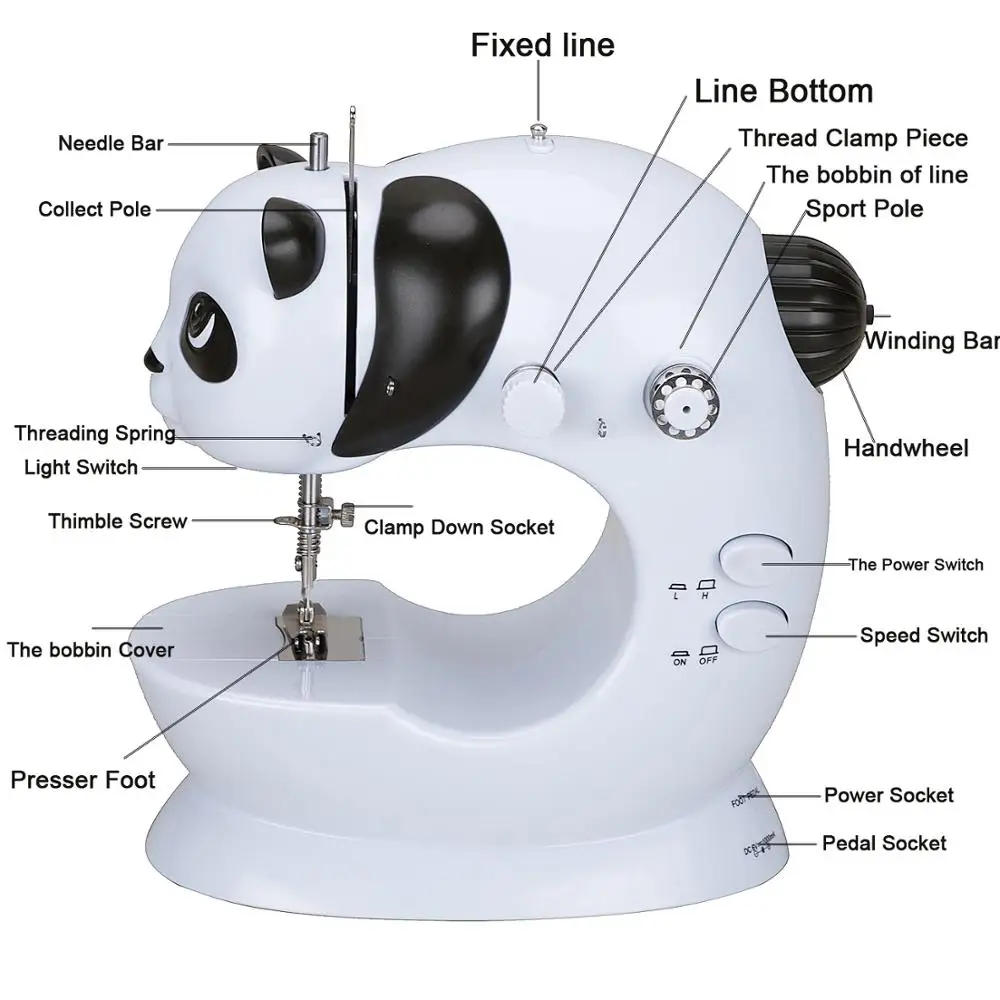 Billige Fanghua Mini Panda Nähmaschine Haushalt Multifunktions Doppel Gewinde Und Geschwindigkeit Freies Arm Crafting Ausbessern Maschine