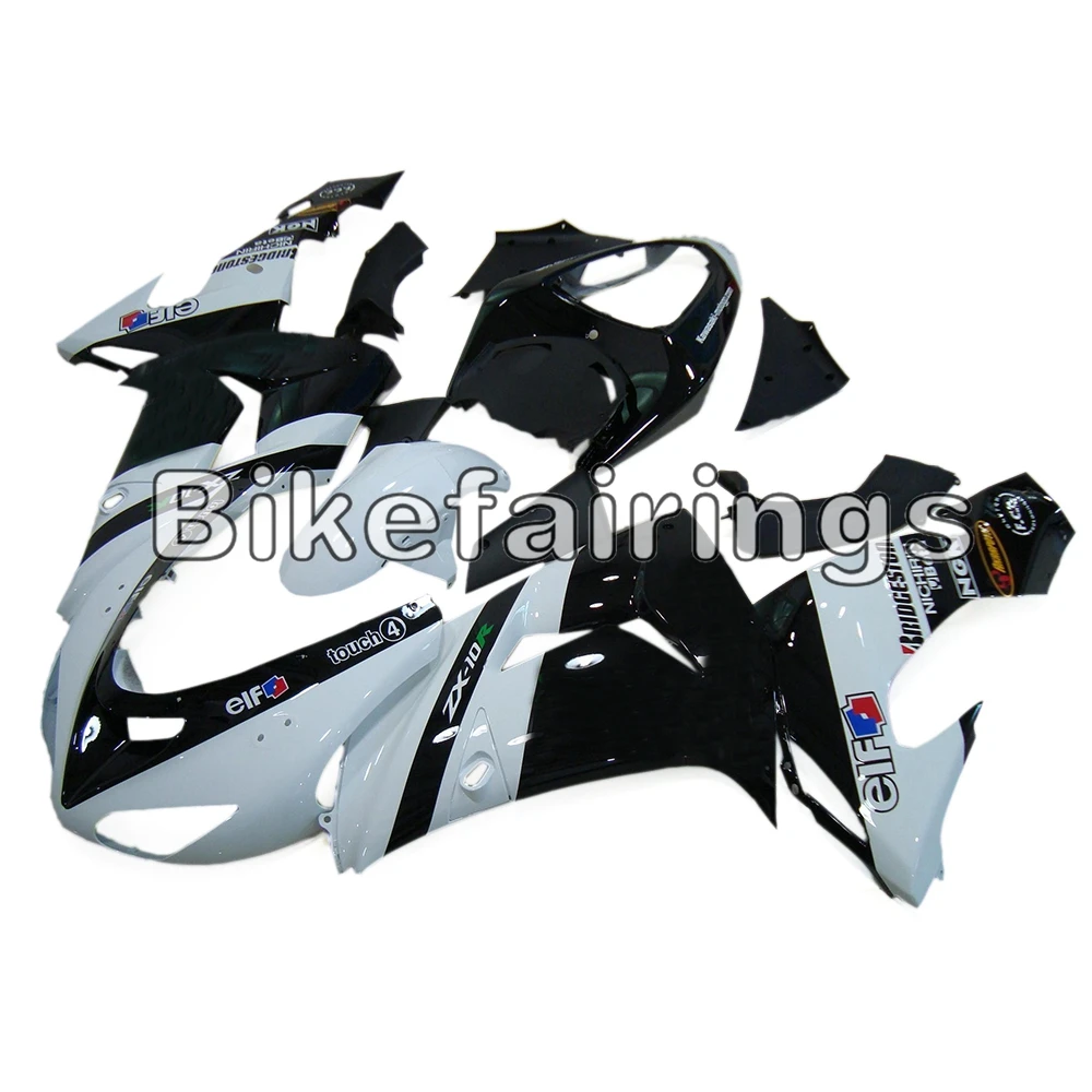 Белый и черный Sportbike ABS инъекции Обтекатели для Кавасаки ZX10R 2006 2007 06 07 ZX-10R мотоциклы рамы кузова