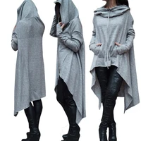 Fashion Trends New European and N Pure Color Long Hoodie 1