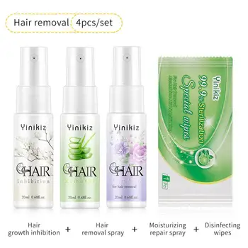 

4pcs Hair Growth Inhibitor Hair Removal Spray Safe Natural Hair Growth Inhibitor Moisturizing Repair Spray Painless Dropshipping