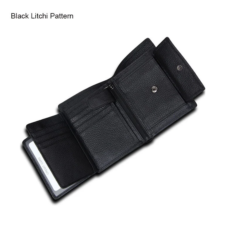 GROJITOO Crazy Horse Wallet Cowhide Leather Men Wallet Multi-card Holder Genuine Leather Wallet Large Capacity Vintage Purse Men