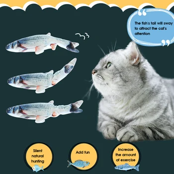 

Electronic Pet Cat Toy USB Charging Simulation Fish Shape Catnip Pet Toys Dog Cat Playing Biting Chewing Training Supplies Set
