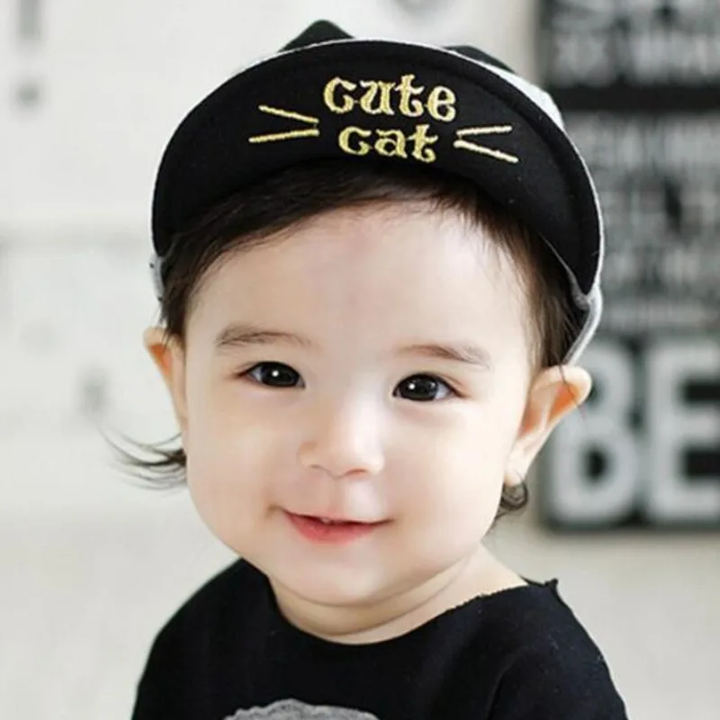 Cute Baby Hat Girls Boys Cat Kitty Summer Newborn Baseball Cap Infant Unisex Toddlers Sun Children Kids Spring Accessories | Детская
