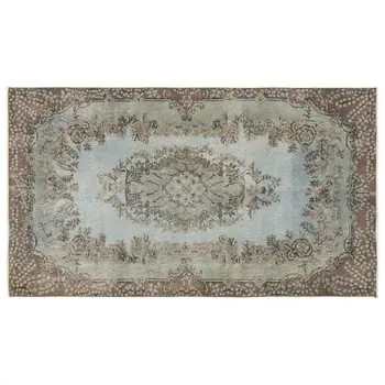 

Handmade Blue Vintage Overdyed Turkish Area Rug 123x212 Cm-4'0''X6'11''