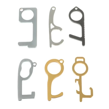 

Upgrade style EDC Door Opener Keychain Avoid Outdoor touch Car Key Chain For Press Elevator Button Door Handle Tool
