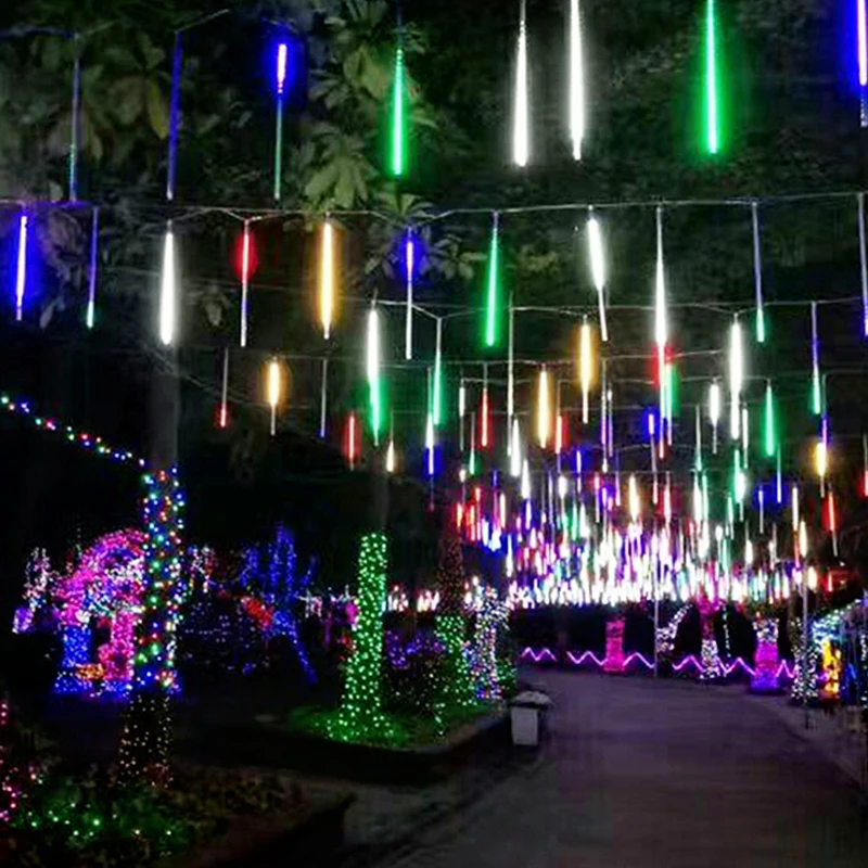 Китайский новый год 30 см Наружное освещение на солнечной метеоритный дождь 10