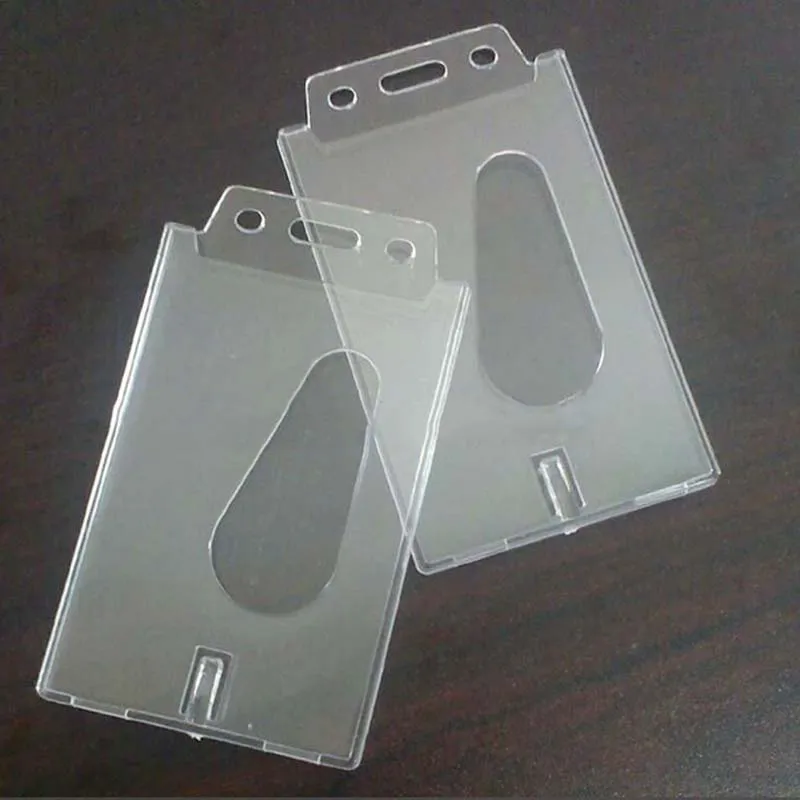 2x Vertical Transparent Hard Plastic Business Credit Card ID Badge Holder JUH JF 