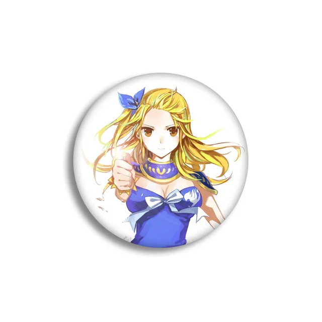 Japan Anime Fairy Tail Natsu Cosplay Badge Lucy Happy Brooch Pins Gray Erza  Collection Badges for