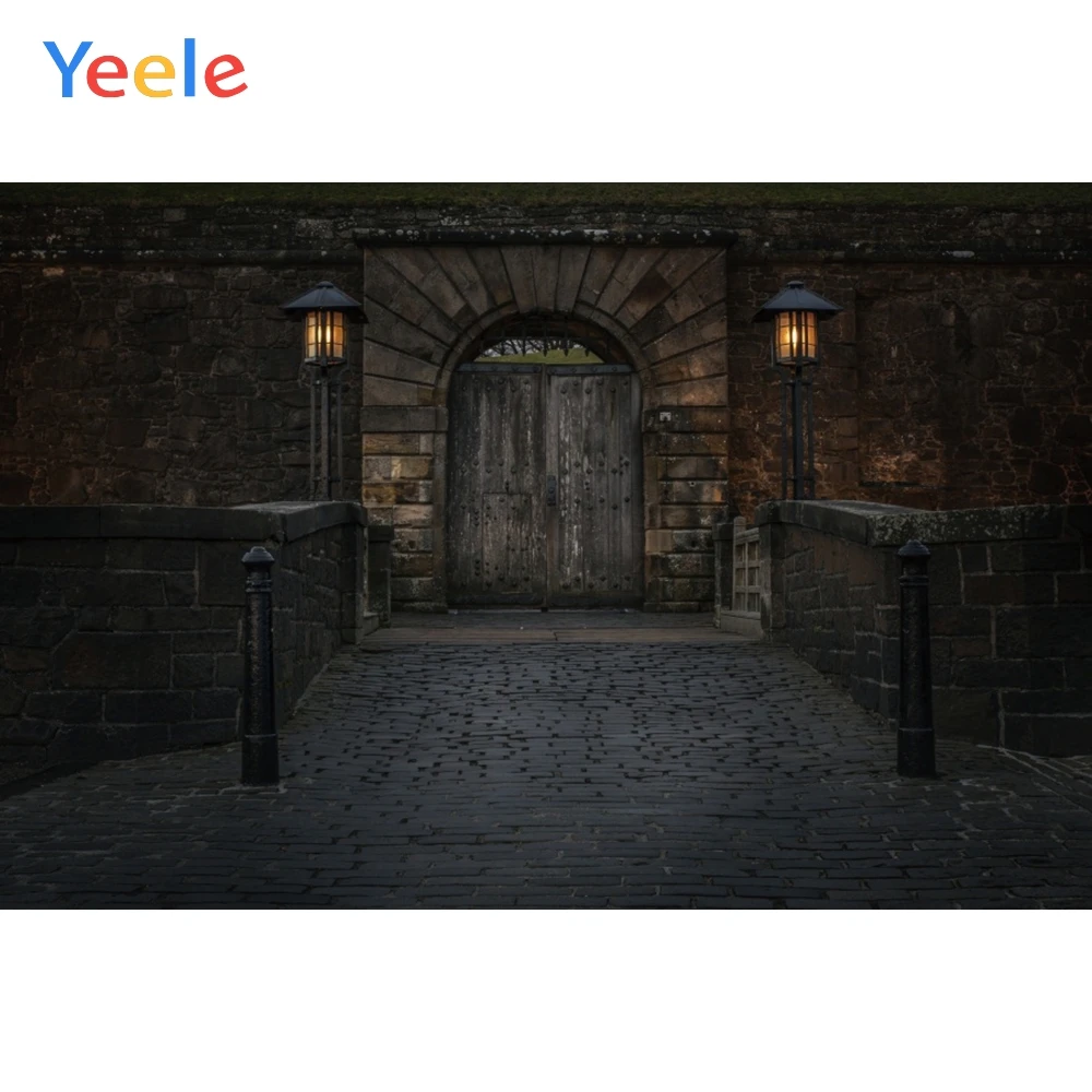 Yeele Хэллоуин старый дом кирпичная стена дверь арка Детские фотографии фоны