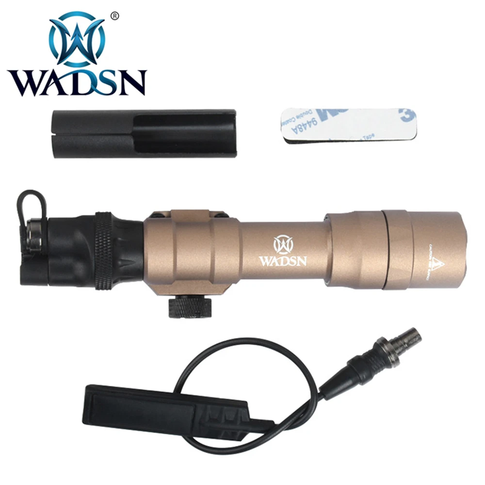 Hiking Role Playing DE War Games WADSN Airsoft Tactical Torch M600DF Type Dual Fuel 1400 Lumens LED Scout Light with Button Switch and Pressure Switch Picatinny Rail Mount for Camping