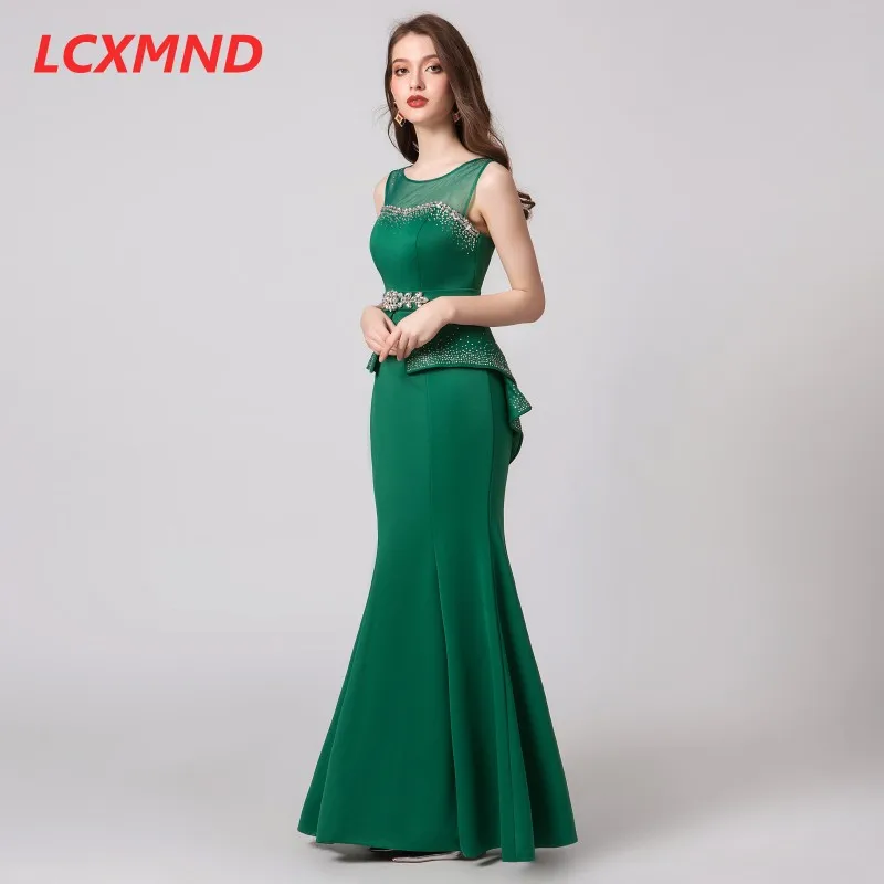 Охотник зеленый русалка платья выпускного вечера атласные Длинные Vestido de Festa для официального торжества выпускного вечера платье женское Макси платье последние
