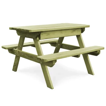 

Outdoor Picnic Table with Benches FSC Impregnated Pinewood Rot-resistant Outdoor Garden Picnic Table with Benches Natural Style