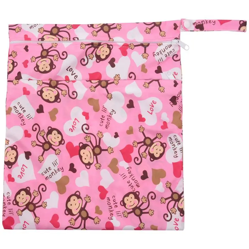 

Baby Waterproof Zipper Bag Washable Reusable Baby Cloth Diaper Bag