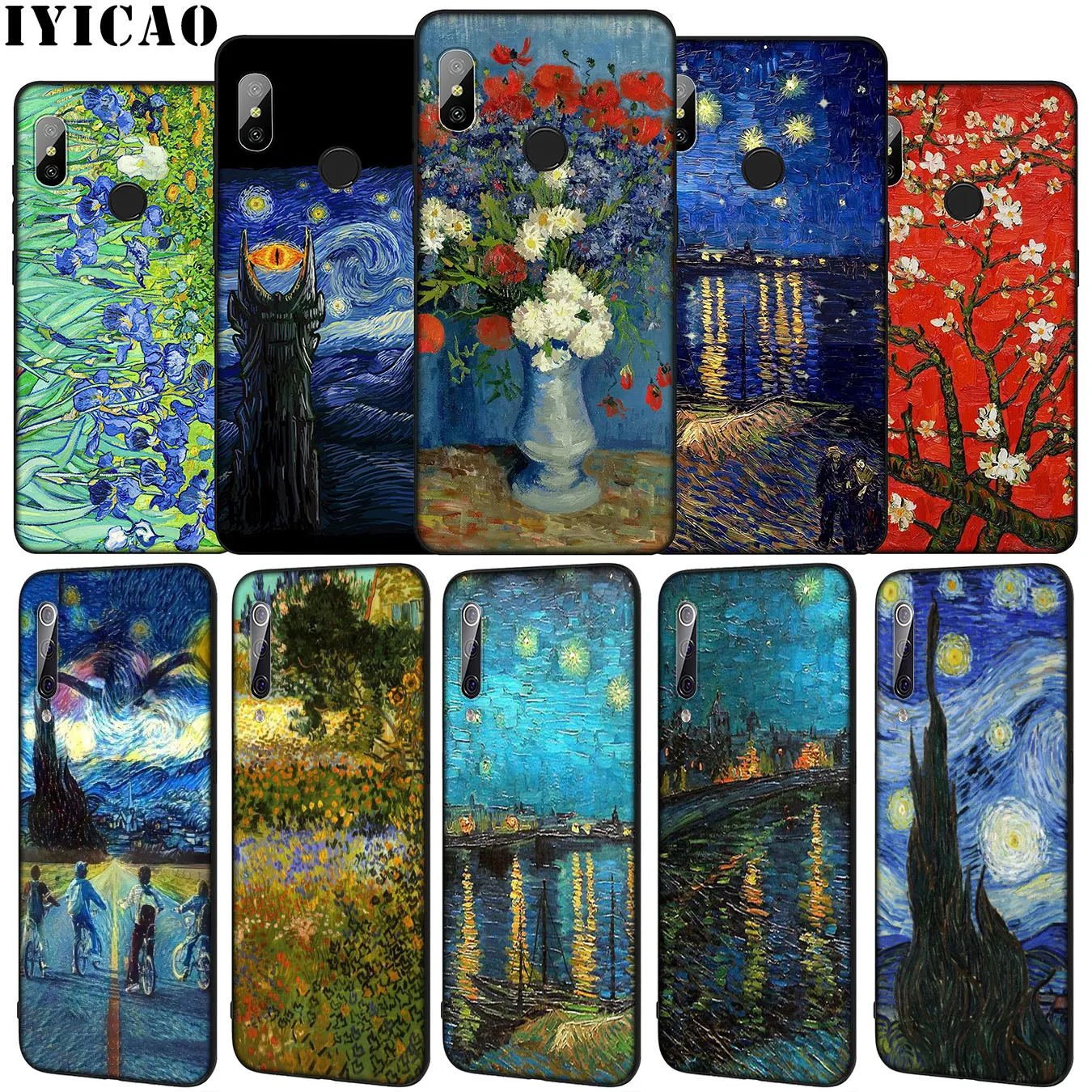 IYICAO Starry Night Van Gogh Soft Silicone Phone Case for Xiaomi Mi 10 9 9T A3 Pro 8 SE A2 Lite A1 CC9 CC9E 6 pocophone f1 Mi10 | Мобильные