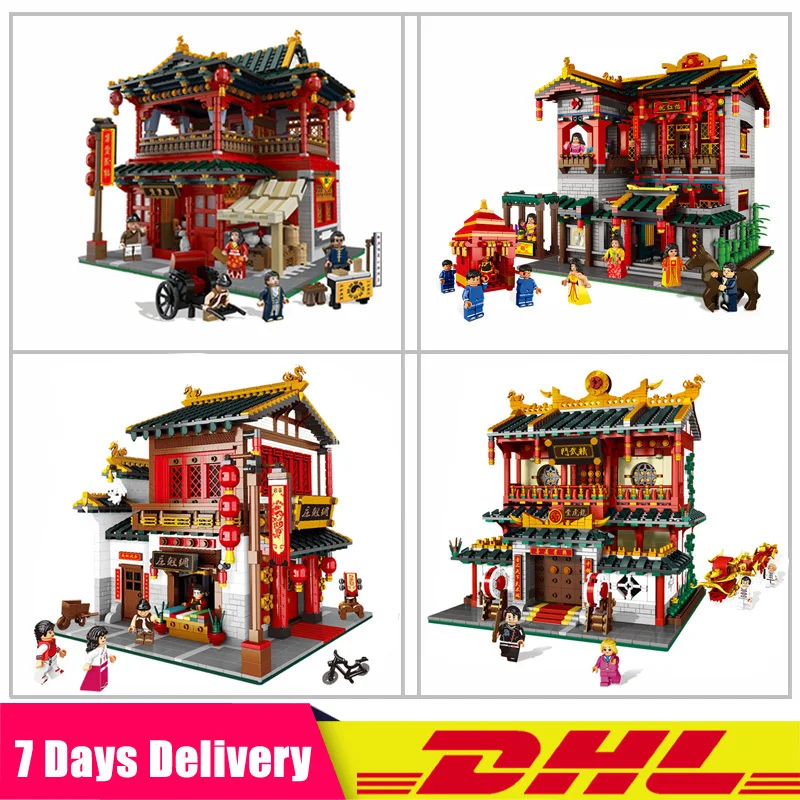 

In Stock XingBao Chinese Style 01001 + 01002 +01003+01004 Model Building Blocks Bricks Educational Toys Birthday Christmas Gifts