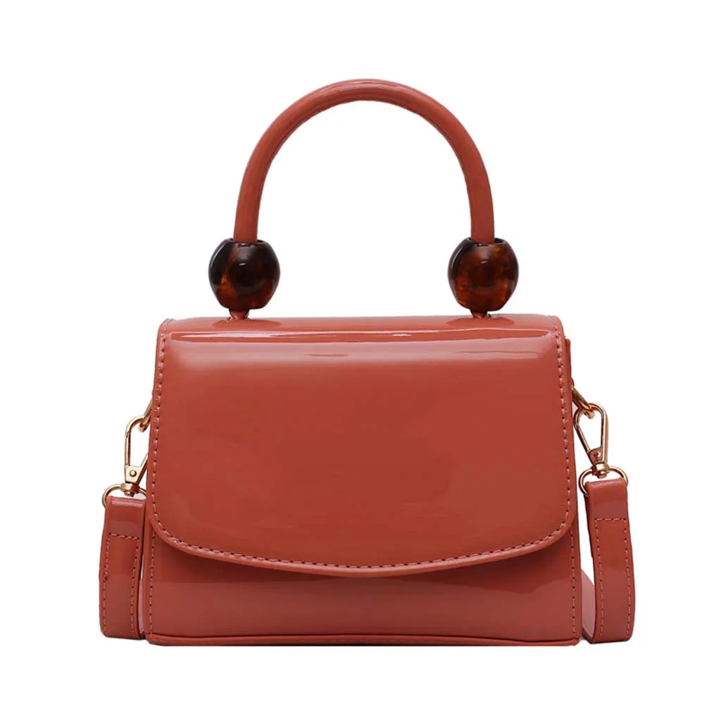 Women Solid Color Simple Mini Handbag Fashion Small Square Bag Shoulder Bag Lady Crossbody Mini Bag Female Crown Bag#R20