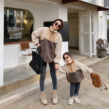 

Kids Winter Coats Baby Pu Patchwork Turn Down Collar Long Sleeve Outerwear Boys Girls Warm Thick Clothes 1-6 Years