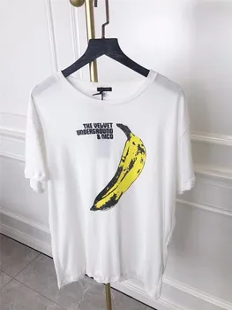 

Summer 2020 big banana print casual short sleeve T-shirt women funny t shirts graphic tees