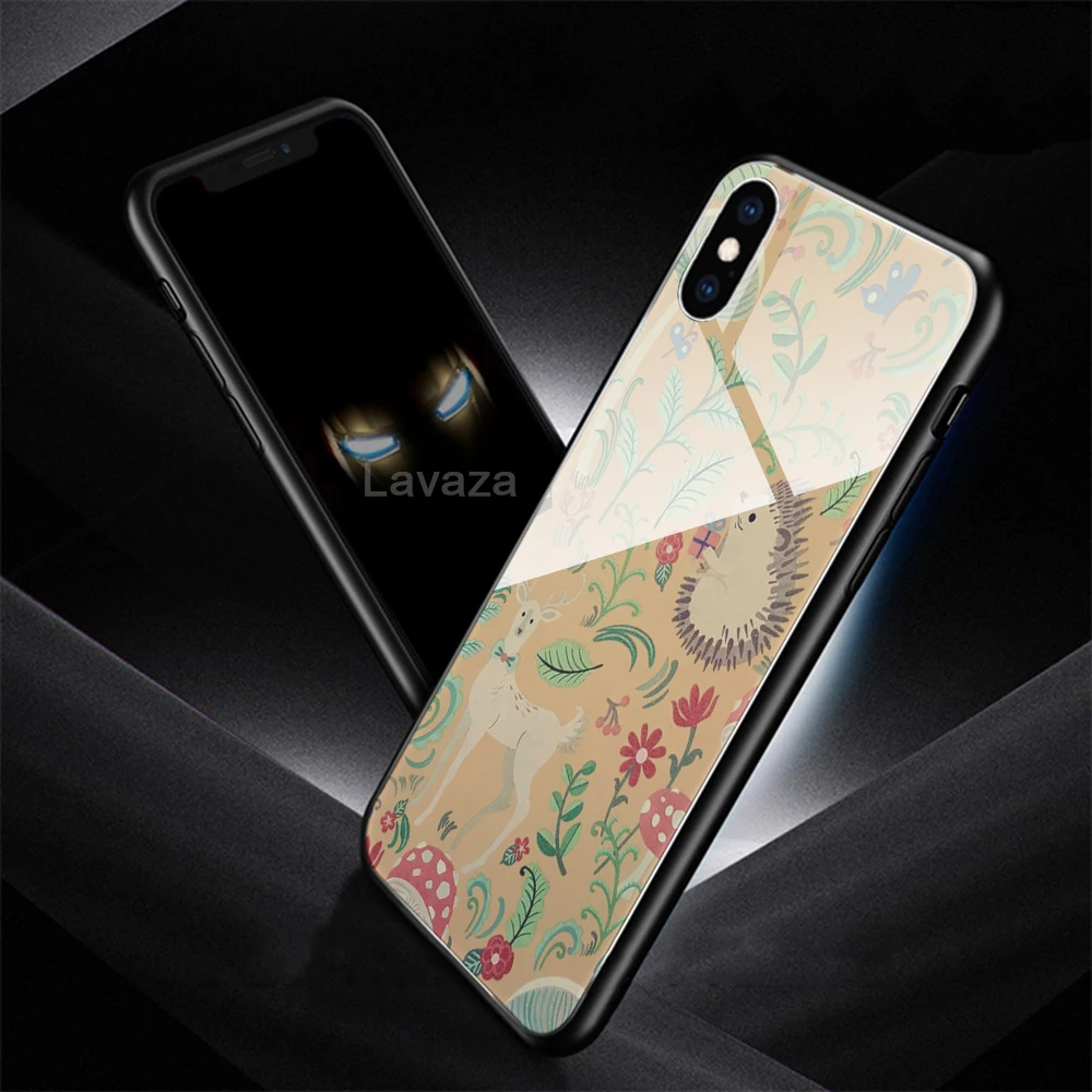 Мультфильм Животные лиса Ёж Стекло чехол для samsung S7 край S8 S9 S10 плюс A10 A20 A30 A40 A50 A60 A70 Note 8, 9, 10
