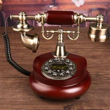  Antique Corded Telephone Resin Fixed Digital Retro Phone Button Dial Vintage Decorative Rotary Dial Telephones Landline for Home 