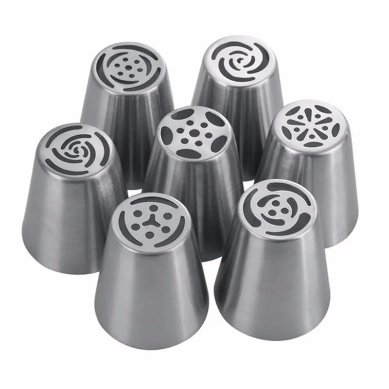 7pcs Stainless Steel Russian Tulip Icing Piping Cake Nozzles Pastry Decoration Tips Cake Decorating Fondant Baking Accessories02