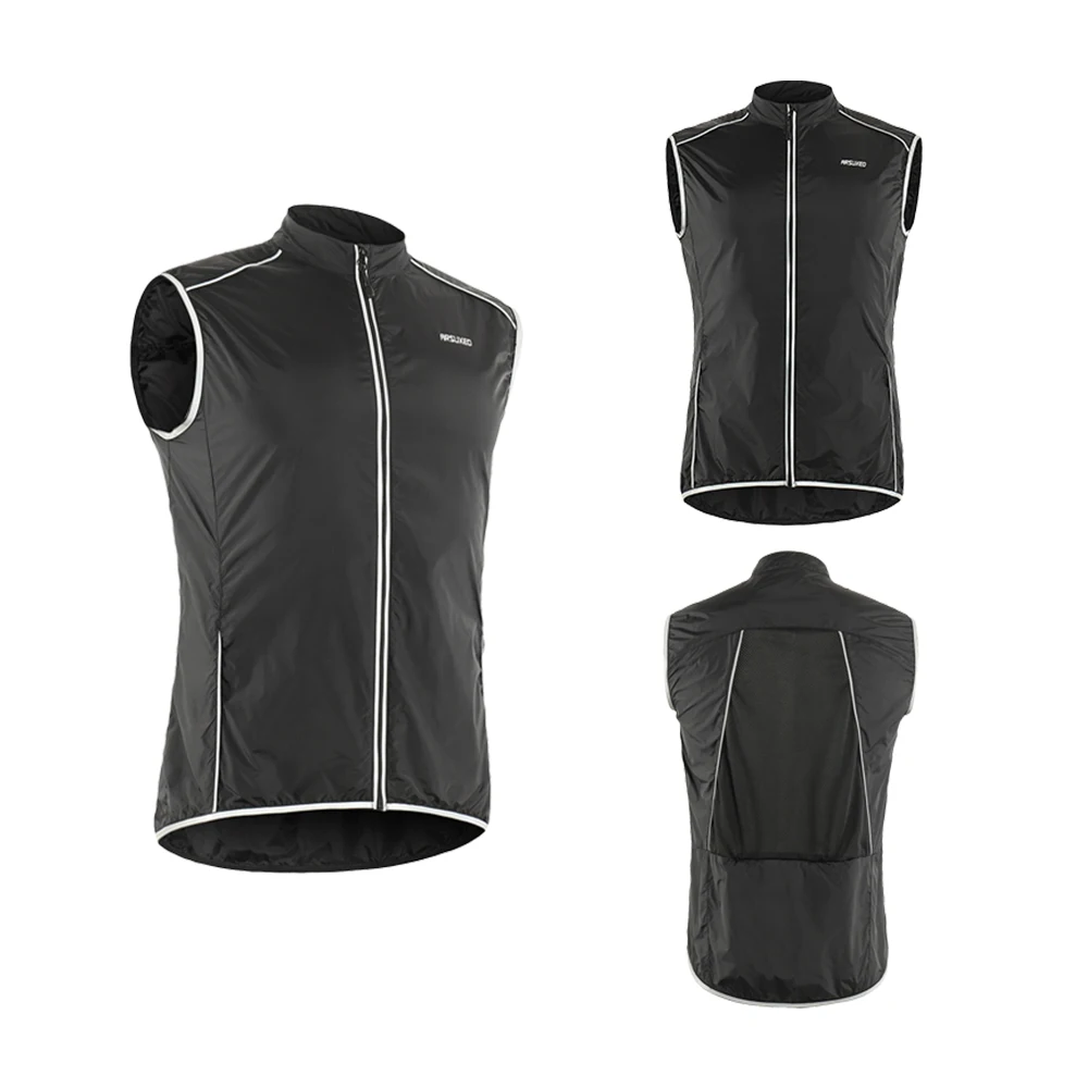 ARSUXEO мужской жилет для велоспорта, спортивная одежда без рукавов, куртка для велоспорта Pro MTB, велосипедная майка для бега, светоотражающая, 18V6