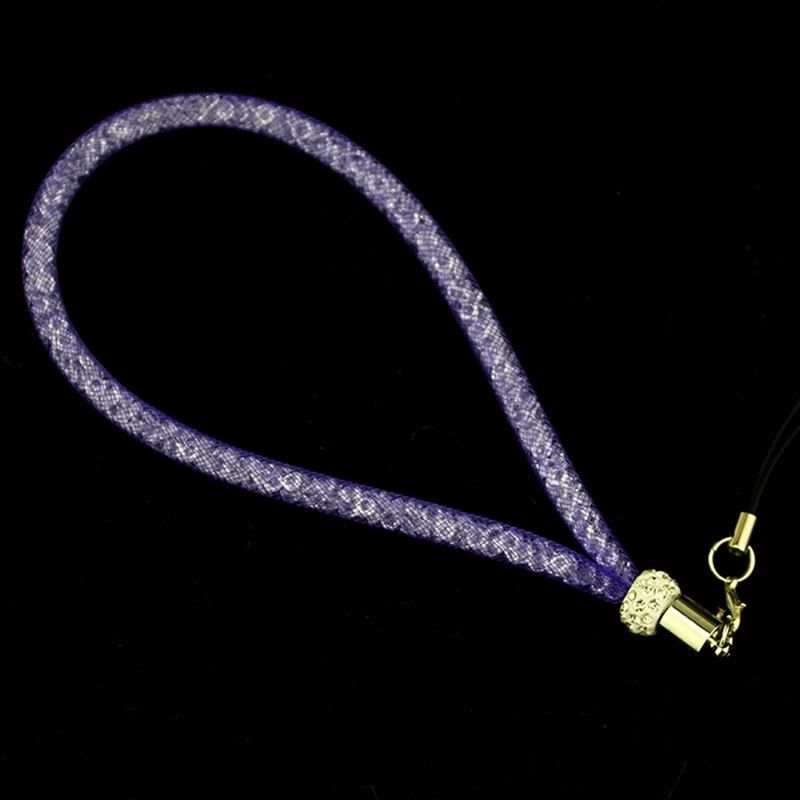 Bling Rhinestone Diamond Phone Lanyard Straps Fashion Shiny Colorful Short Hand Mobile Chain - Цвет: PA3223PP