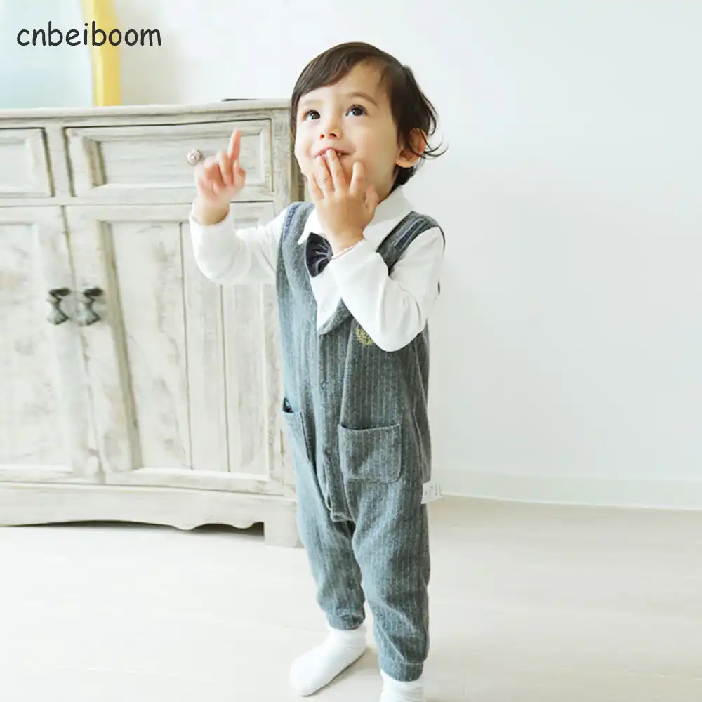 Barboteuse Pour Bebe Garcon Combinaison Pour Nouveau Ne A Rayures Manches Longues Style Homme Printemps Hiver Aliexpress