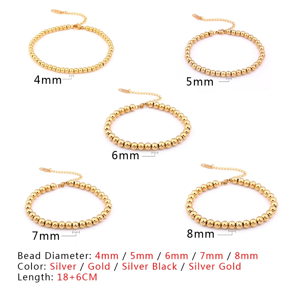 Stainless Steel Bracelet Women Bead Bracelet For Women Men Jewelry Couple Bracelet Charm Bracelet Jewelry Accessory Gift