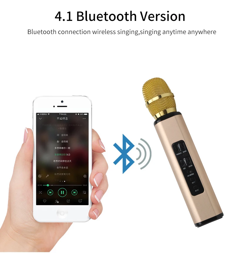 Мобильный телефон микрофон беспроводной Bluetooth микрофон поставляется с динамиком встроенный KTV детская Пшеница семья караоке K6
