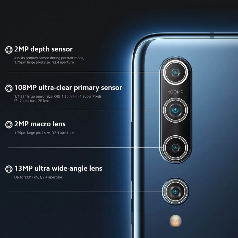 Xiaomi Mi 10 8GB 128GB globalna wersja Smartphone 5G 108MP telefon komórkowy Snapdragon 865 Octa Core 6.67 Xiaomi Mi 10 8GB 128GB globalna wersja Smartphone 5G 108MP telefon komórkowy Snapdragon 865 Octa Core 6.67