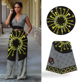 

Latest African Fabric Ankara Wax Textile/Kitenge/Pagnes for African dress 100% Cotton 6 yards Y-453