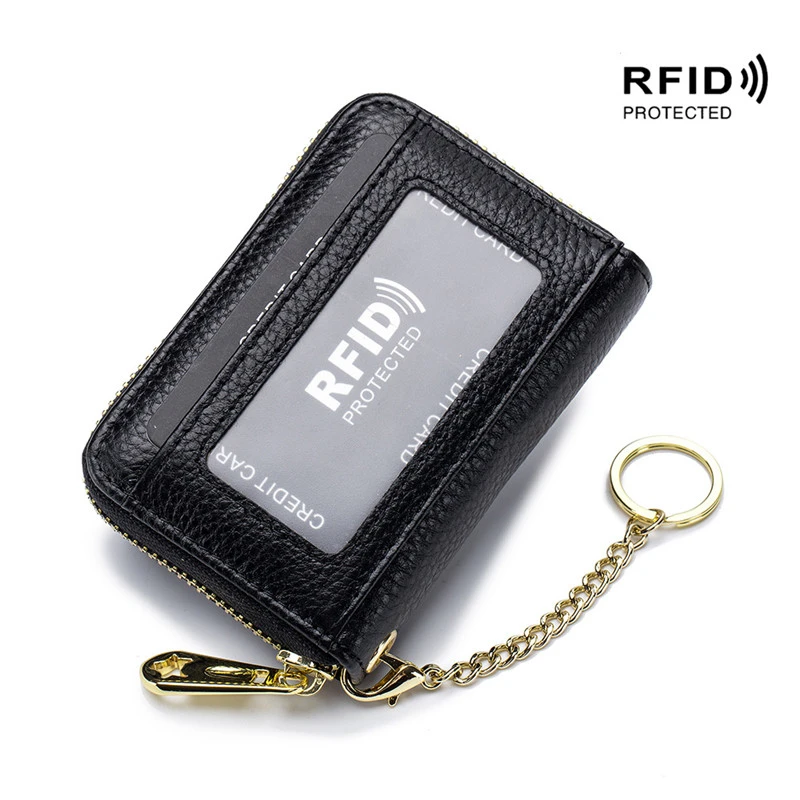 

Genuine Leather Unisex Coin Purse Business Card Holder Wallet Bank Credit Card Case Id Holders Bag Men Women Cardholder