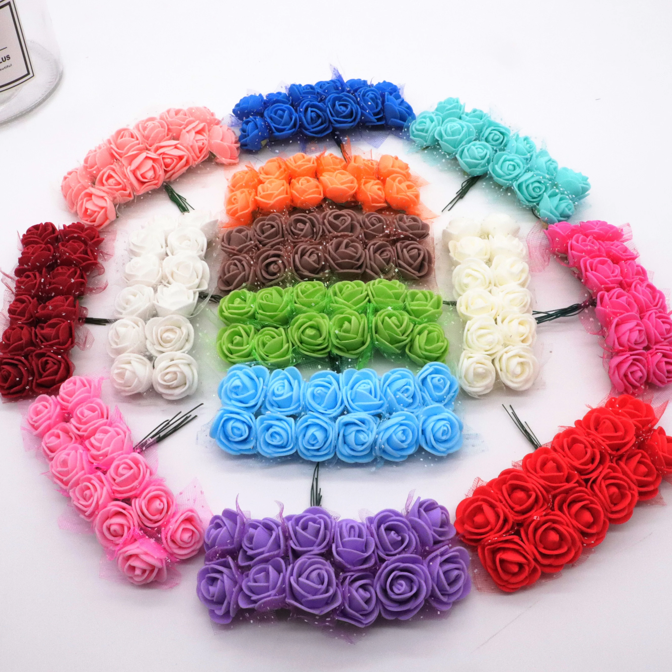 36/72/144 шт. 2 см мини ПЭ пенопластовые розы искусственные цветы для дома свадьбы