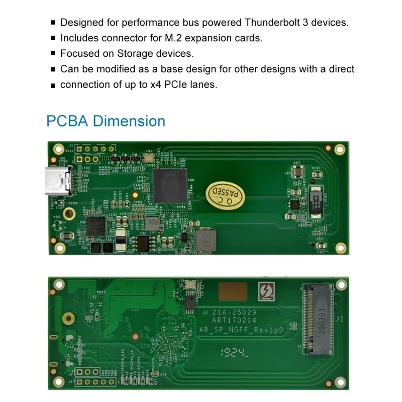 Портативный SSD Thunderbolt 3 чехол для жесткого диска M.2 для type-C Usb 3,1 NVMe PCIE алюминиевый корпус для жесткого диска M.2 M-Key